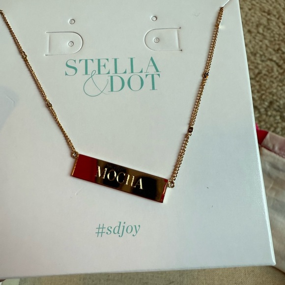 Stella & Dot Gold engraveable necklace mocha 4 lengths jewelry - Picture 4 of 5